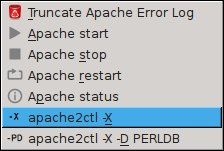 apache2ctl -X -D PERLDB